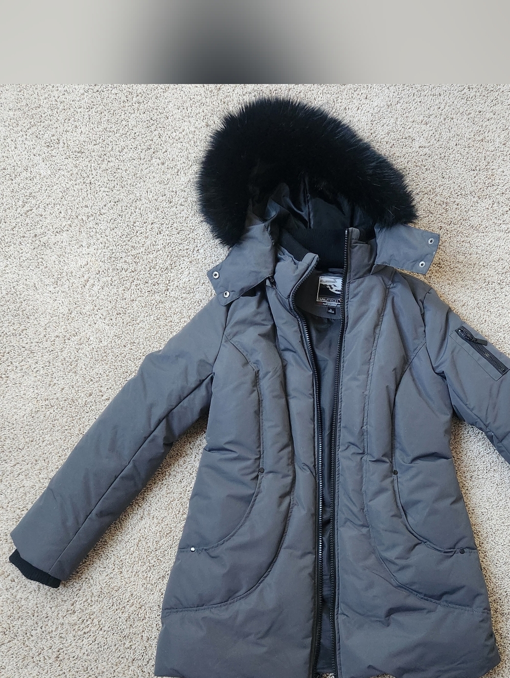 Halitech Grey Heavyweight Insulated Parka Jacket Size L